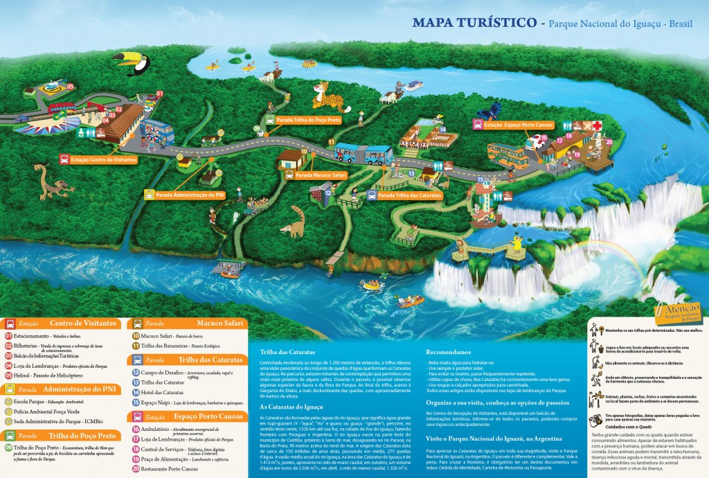 Mapa do Parque das Cataratas do Iguaçu, clique para aumentar