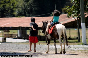 Opção de andar a cavalo ou charrete