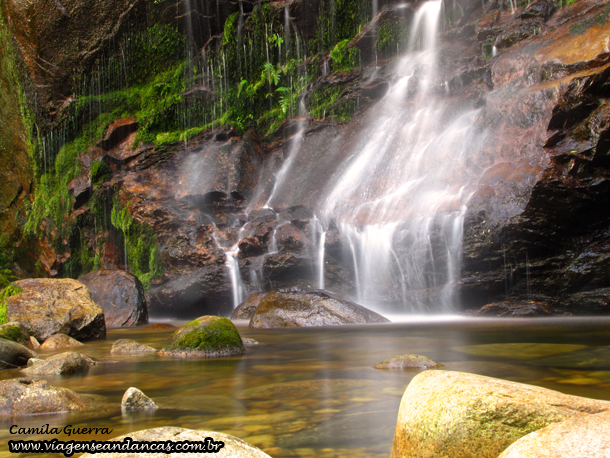 Última parte da queda da cachoeira